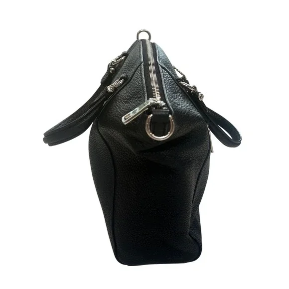 Coach Prairie Satchel Black Pebble Leather Crossbody Bag 58874 - Picture 7 of 12